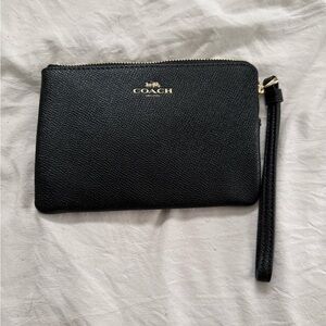 Coach Black Leather Wristlet